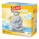 Glad® OdorShield Tall Kitchen Drawstring Bags, 13 gal, 0.72 mil, 24" x 27.38", White, 80 Bags/Box, 3 Boxes/Carton (CLO78899) Case of 240