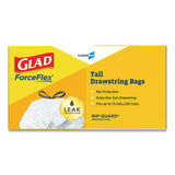 Glad® Tall Kitchen Drawstring Trash Bags, 13 gal, 0.72 mil, 24" x 27.38", Gray, 100/Box (CLO78526) Box of 100