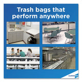 Glad® Tall Kitchen Drawstring Trash Bags, 13 gal, 0.72 mil, 24" x 27.38", Gray, 100/Box (CLO78526) Box of 100