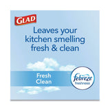 Glad® ForceFlexPlus OdorShield Tall Kitchen Drawstring Trash Bags, 13 gal, 0.9 mil, 24" x 28", White, 34 Bags/Box, 6 Boxes/Carton (CLO70320) Case of 6