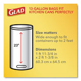Glad® OdorShield Tall Kitchen Drawstring Bags, 13 gal, 0.95 mil, 24" x 27.38", White, 80/Box (CLO78900BX) Box of 80