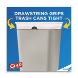 Glad® Tall Kitchen Drawstring Trash Bags, 13 gal, 0.72 mil, 24" x 27.38", Gray, 100/Box (CLO78526) Box of 100