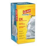 Glad® ForceFlexPlus OdorShield Tall Kitchen Drawstring Trash Bags, 13 gal, 0.9 mil, 24" x 28", White, 34 Bags/Box, 6 Boxes/Carton (CLO70320) Case of 6
