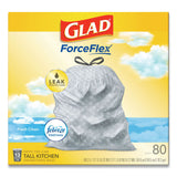 Glad® OdorShield Tall Kitchen Drawstring Bags, 13 gal, 0.72 mil, 24" x 27.38", White, 80 Bags/Box, 3 Boxes/Carton (CLO78899) Case of 240