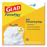 Glad® Tall Kitchen Drawstring Trash Bags, 13 gal, 0.72 mil, 24" x 27.38", Gray, 100 Bags/Box, 4 Boxes/Carton (CLO78526CT) Case of 400