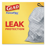Glad® OdorShield Tall Kitchen Drawstring Bags, 13 gal, 0.78 mil, 24" x 27.38", White, 40 Bags/Box, 6 Boxes/Carton (CLO78361) Case of 240