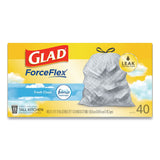 Glad® OdorShield Tall Kitchen Drawstring Bags, 13 gal, 0.78 mil, 24" x 27.38", White, 40 Bags/Box, 6 Boxes/Carton (CLO78361) Case of 240