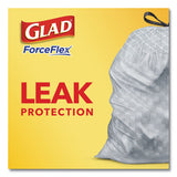 Glad® OdorShield Tall Kitchen Drawstring Bags, 13 gal, 0.72 mil, 24" x 27.38", White, 80/Box (CLO78899BX) Box of 80