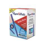 Paper Mate® Write Bros. Ballpoint Pen Value Pack, Stick, Medium 1 mm, Blue Ink, Blue Barrel, 60/Pack (PAP4621501C) Pack of 60