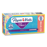 Paper Mate® Point Guard Flair Felt Tip Porous Point Pen, Stick, Medium 0.7 mm, Purple Ink, Purple Barrel, Dozen (PAP8450152) 1 Dozen