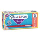 Paper Mate® Point Guard Flair Felt Tip Porous Point Pen, Stick, Medium 0.7 mm, Red Ink, Red Barrel, Dozen (PAP8420152) 1 Dozen