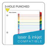 Cardinal® OneStep Printable Table of Contents and Dividers, 26-Tab, A to Z, 11 x 8.5, White, Assorted Tabs, 1 Set (CRD60218) Set of 26