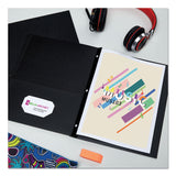 Avery® Two-Pocket Folder, Prong Fastener, 0.5" Capacity, 11 x 8.5, Black, 25/Box (AVE47978) 1 Pack of 25