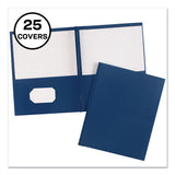 Avery® Two-Pocket Folder, Prong Fastener, 0.5" Capacity, 11 x 8.5, Dark Blue, 25/Box (AVE47975) 1 Pack of 25