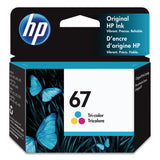 HP HP 67, (3YM55AN) Tri-Color Original Ink Cartridge (HEW3YM55AN) Each