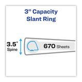Avery® Heavy-Duty Non Stick View Binder with DuraHinge and Slant Rings, 3 Rings, 3" Capacity, 11 x 8.5, White, 2/Pack (AVE79791) Each