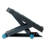 Fellowes® Energizer Foot Support, 17.88w x 13.25d x 4 to 6.5h, Charcoal/Blue/Gray (FEL8068001) Each