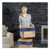 Bankers Box® SmoothMove Prime Moving/Storage Boxes, Hinged Lid, Regular Slotted Container, Small, 12" x 16" x 12", Brown/Blue, 10/Carton (FEL0062701) Case of 10
