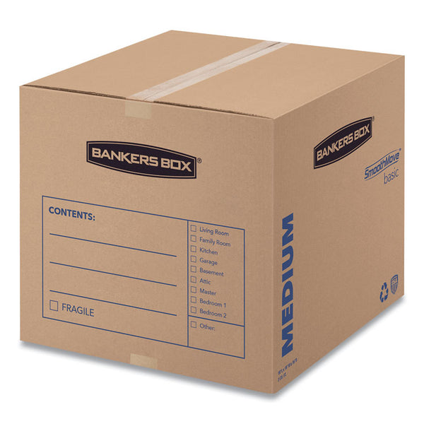 Bankers Box® SmoothMove Basic Moving Boxes, Regular Slotted Container (RSC), Medium, 18" x 18" x 16", Brown/Blue, 20/Bundle (FEL7713901)