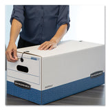 Bankers Box® LIBERTY Heavy-Duty Strength Storage Boxes, Legal Files, 15.25" x 24.13" x 10.75", White/Blue, 12/Carton (FEL00012)