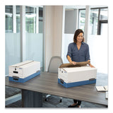 Bankers Box® STOR/FILE Medium-Duty Strength Storage Boxes, Legal Files, 15.25" x 19.75" x 10.75", White/Blue, 4/Carton (FEL0070503) Carton of 4 Boxes