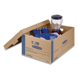 Bankers Box® SmoothMove Prime Moving/Storage Boxes, Lift-Off Lid, Half Slotted Container, Large, 15" x 24" x 10", Brown/Blue, 8/Carton (FEL0066001) Case of 8