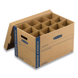 Bankers Box® SmoothMove Kitchen Moving Kit with Dividers + Foam, Half Slotted Container (HSC), Medium, 12.25" x 18.5" x 12", Brown/Blue (FEL7710302) Each