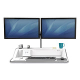 Fellowes® Lotus DX Sit-Stand Workstation, 32.75" x 24.25" x 5.5" to 22.5", White (FEL8080201) Each