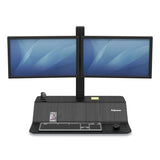 Fellowes® Lotus VE Sit-Stand Workstation - Dual, 29" x 28.5" x 42.5", Black (FEL8082001) Each