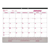 Brownline® Monthly Desk Pad Calendar, 22 x 17, White/Burgundy Sheets, Black Binding, Clear Corners, 12-Month (Jan to Dec): 2026 (REDC1731V) Each