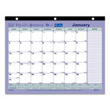 Brownline® Monthly Desk Pad Calendar, 3-Hole Punched, 11 x 8.5, White/Blue/Green Sheets, Black Binding, 12-Month (Jan to Dec): 2026 (REDC181721) Each