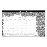 Blueline® Monthly Desk Pad Calendar, Monthly Coloring Artwork, 17.75 x 10.88, Black Binding, Clear Corners, 12-Month (Jan to Dec): 2026 (REDC2917001) Each