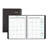 Brownline® EcoLogix Recycled Monthly Planner, EcoLogix Artwork, 11 x 8.5, Black Cover, 14-Month: Dec 2025 to Jan 2027 (REDCB435WBLK) Each