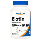 nutricost® Dietary Supplement Biotin 10 mg Strength Capsule 240 Per Bottle (1270255_BT) 1/BT