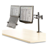 Fellowes® Professional Series Depth Adjustable Dual Monitor Arm, 360 deg Rotation, 37 deg Tilt, 360 deg Pan, Black, Supports 24 lb (FEL8041701) Each