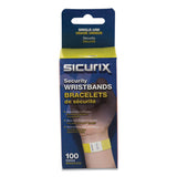 SICURIX® Security Wristbands, Sequentially Numbered, 10" x 0.75", Yellow, 100/Pack (BAU85070) Pack of 100