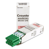 Crayola® Broad Line Washable Markers, Broad Bullet Tip, Green, 12/Box (CYO587800044) Box of 12