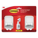 Command™ Spray Bottle Holder, 2.34w x 1.69d x 3.34h, White, 2 Hangers/4 Strips/Pack (MMM170092ES) Pack of 2