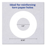 Avery® Dispenser Pack Hole Reinforcements, 0.25" Dia, White, 1,000/Pack, (5720) (AVE05720) 1 Case of 1000