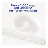 Avery® Dispenser Pack Hole Reinforcements, 0.25" Dia, Clear, 1,000/Pack, (5722) (AVE05722) 1 Case of 1000