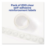 Avery® Dispenser Pack Hole Reinforcements, 0.25" Dia, Clear, 200/Pack, (5721) (AVE05721) 1 Case of 200