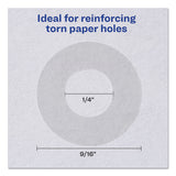 Avery® Dispenser Pack Hole Reinforcements, 0.25" Dia, Clear, 200/Pack, (5721) (AVE05721) 1 Case of 200