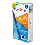 Paper Mate® Profile Gel Pen, Retractable, Fine 0.5 mm, Blue Ink, Translucent Blue Barrel, Dozen (PAP2102130) 1 Dozen