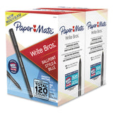 Paper Mate® Write Bros. Ballpoint Pen Value Pack, Stick, Medium 1 mm, Black Ink, Black Barrel, 120/Pack (PAP2096479) Pack of 120