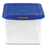 Bankers Box® Heavy Duty Plastic File Storage, Letter/Legal Files, 14" x 17.38" x 10.5", Clear/Blue (FEL0086201) Each