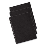 Fellowes® Executive Leather-Like Presentation Cover, Black, 11.25 x 8.75, Unpunched, 200/Pack (FEL52149) Pack of 200