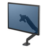 Fellowes® Platinum Series Single Monitor Arm, For 30" Monitors, 360 deg Rotation, 180 deg Tilt, 360 deg Pan, Black, Supports 20 lb (FEL8043301) Each