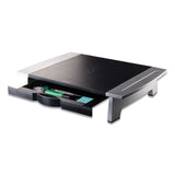 Fellowes® Office Suites Standard Monitor Riser, For 21" Monitors, 19.78" x 14.06" x 4" to 6.5", Black/Silver, Supports 80 lbs (FEL8031101) Each