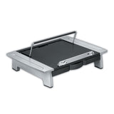 Fellowes® Office Suites Monitor Riser Plus, 19.88" x 14.06" x 4" to 6.5", Black/Silver, Supports 80 lbs (FEL8036601) Each