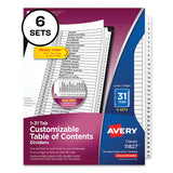 Avery® Customizable Table of Contents Ready Index Black and White Dividers, 31-Tab, 1 to 31, 11 x 8.5, White, 6 Sets (AVE11827) Pack of 6